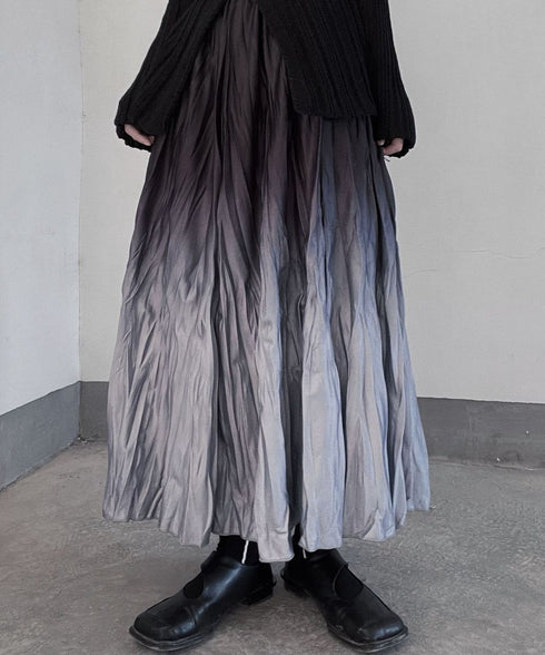 Gradient Wrinkled Skirt